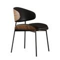 Chaises de salle à manger en cuir véritable, lot de 2 ou 1, chaises modernes du milieu du siècle, chaises rembourrées pour cuisine salle à manger, noyer noir, bois cintré.