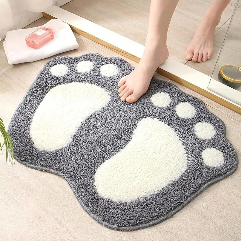 Foot Print Bath Mats Non Slip Memory Foam Bathroom Carpet Foot Shaped Rug for Toilet Floor Water Absorption Microfiber Door Mat