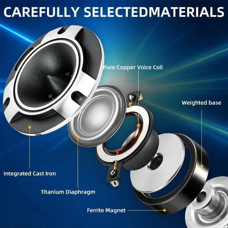 2pcs 3.7 Inch Tweeter High Quality 600W Car Speakers 4 Ohm 70 Magnetic High Power Car Horn Bullet Tweeter Car Audio Accessories