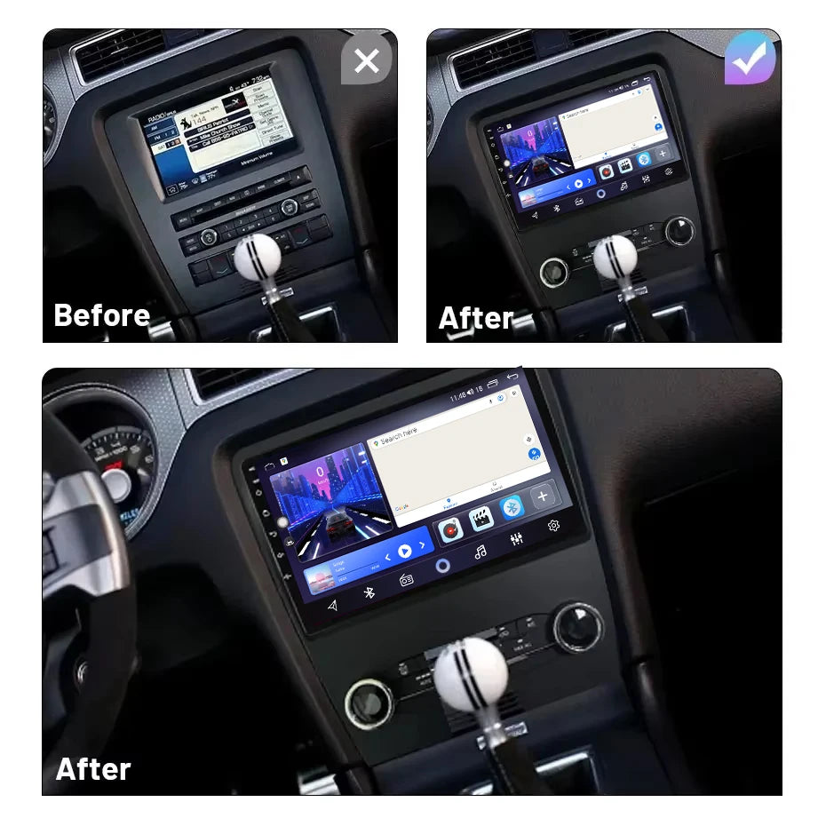 Android 16 Voiture Pour Ford Mustang 2010-2014 Lecteur Multimédia Stéréo Autoradio GPS WIFI Carplay Écran Tactile Unité Principale