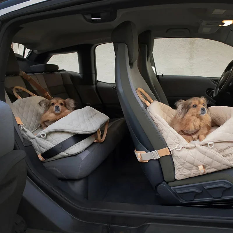 Portable Washable Dog Carrier Handbag Luxury Car Seat Pet Travel Bed Small Dog Cat Puppy Carrier Tote Safety Pet Booster Pet Bag