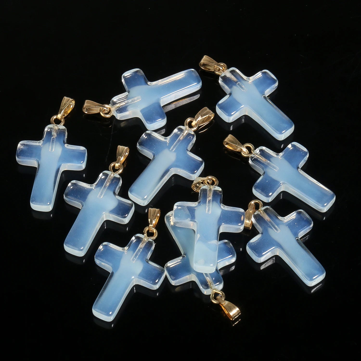 10pcs/lot 18x25mm Cross Lampwork Necklace Bracelet Czech Glass Charms Pendants for Jewelry Making Diy Bracelet Accessories