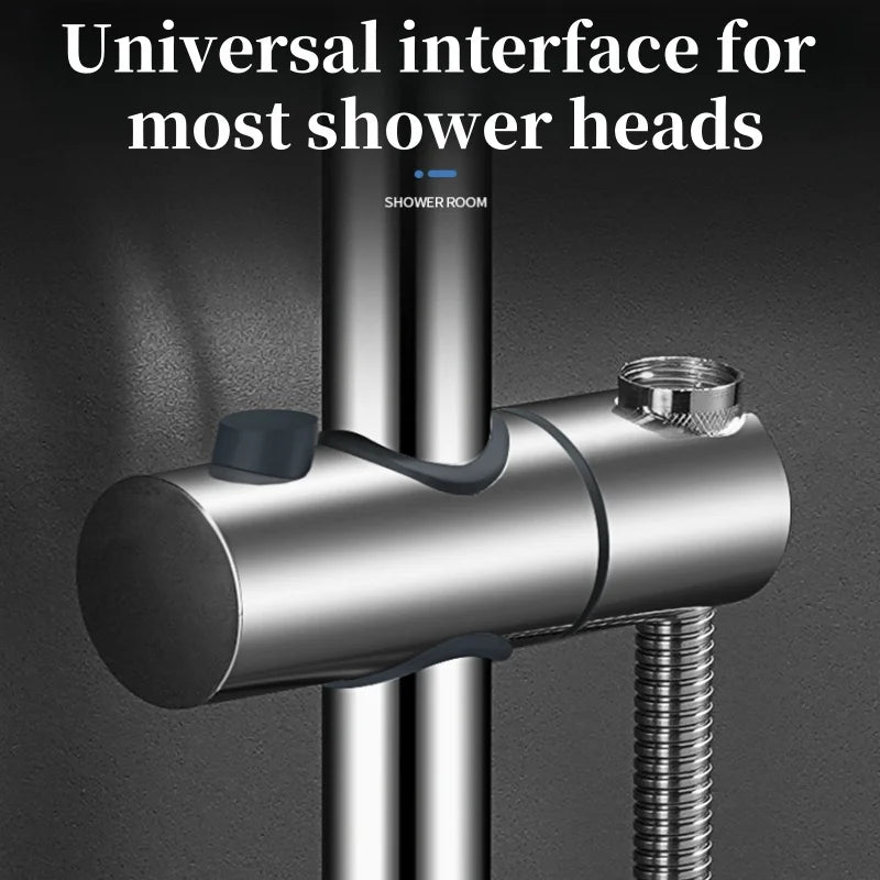 Barre de douche coulissante murale en acier inoxydable noir avec rail réglable pour pommeau de douche à main Accessoires de salle de bain
