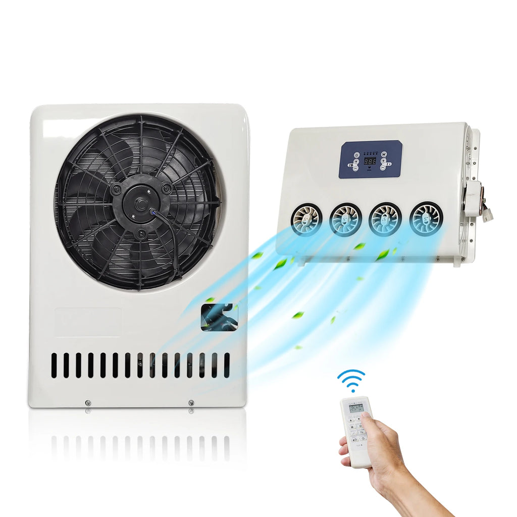 Treeligo 2025 10500BTU 12V Car Cooling Air Conditioner New Electric Car Split AC Unit For RV Truck Tractor Camper Van Motorhome