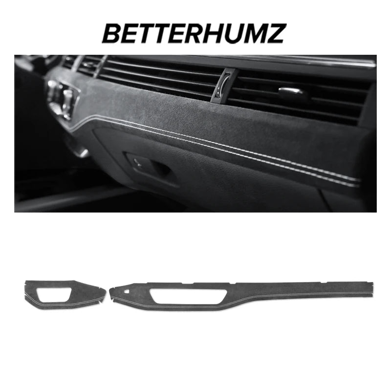 For Audi A4 B9 A5 2017-2024 Dashboard Panel Instrument Trim Strip Sticker Car Interior Make of Alcantara Tuning Accessories