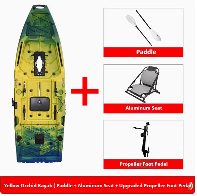 Modular Kayak Electric Pedal Driven HDPE Fishing Boat Portable Take Apart Canoe Motorized Lightweight Durable Accessories Gear