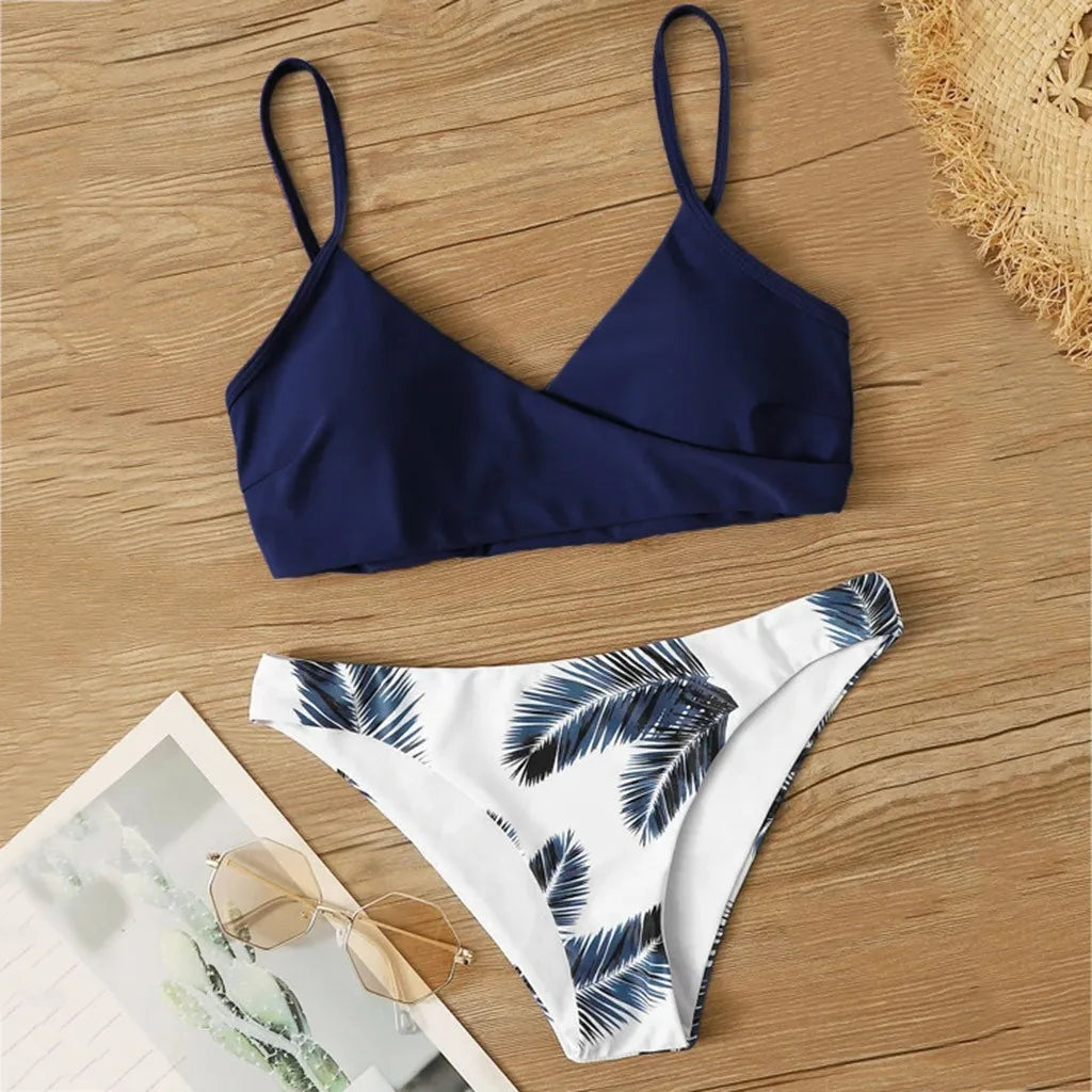 Womens' Two-Pieces Tankini Bikinis Swimsuit Outfit Bikini Swimsuit Floral Summer Swim Beach Wear Bathing Suits Seaside Party