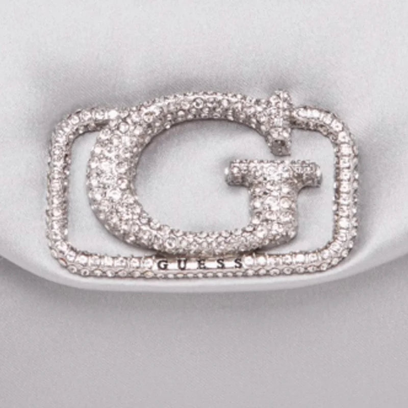 GUESS Fabric Shoulder Bag Medium Women's Silver EY967078