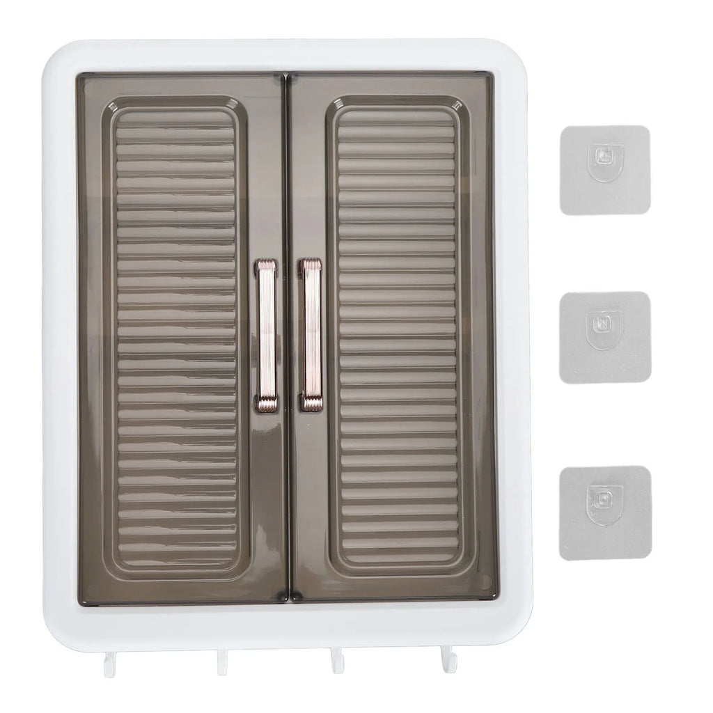 Cosmetics Wall Storage Cabinet PP Stable Large Capacity Bathroom Cabinet Wall Mounted Multifunctional Space Saving for Bedroom