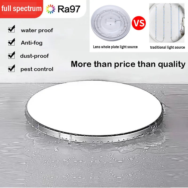 Plafonniers LED étanches pour salle de bain 18W 30W 40W, luminaires LED ronds pour cuisine, salon, balcon, toilettes 110V 220V