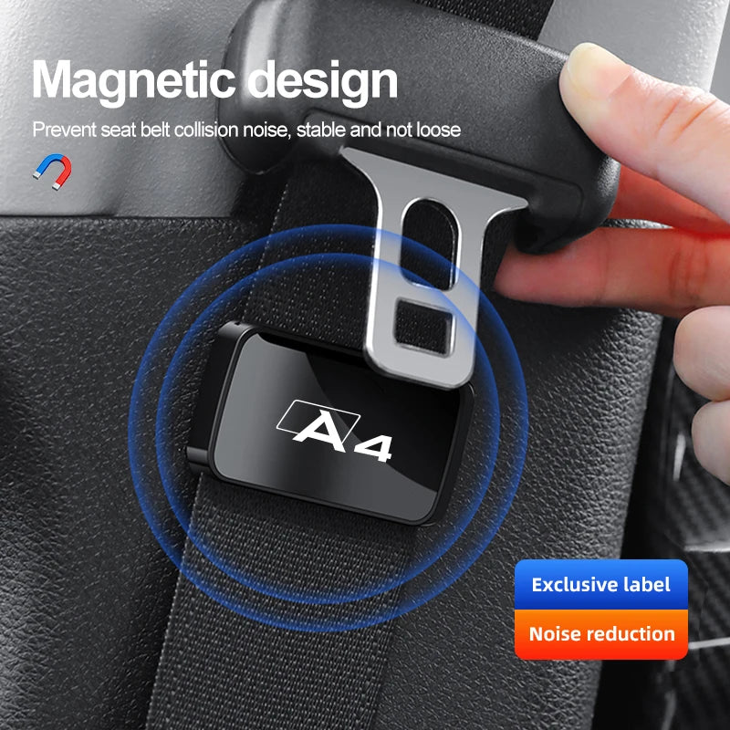 Magnetic Car Seat Belt Holder Fixing Clip For Audi Sline A3 A4 A5 A6 A7 A1 A2 A8 Q1 Q2 Q3 Q4 Q5 Q6 Q7 Q8 TT RS3 RS7 B8 Quattro