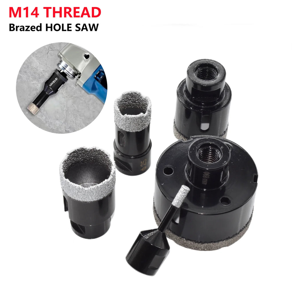 1pc Dry Diamond Porcelain Drilling Core Bits Ceramic Tile Hole Saw Cutter Granite Marble Drill Bits with M14 Thread Opener