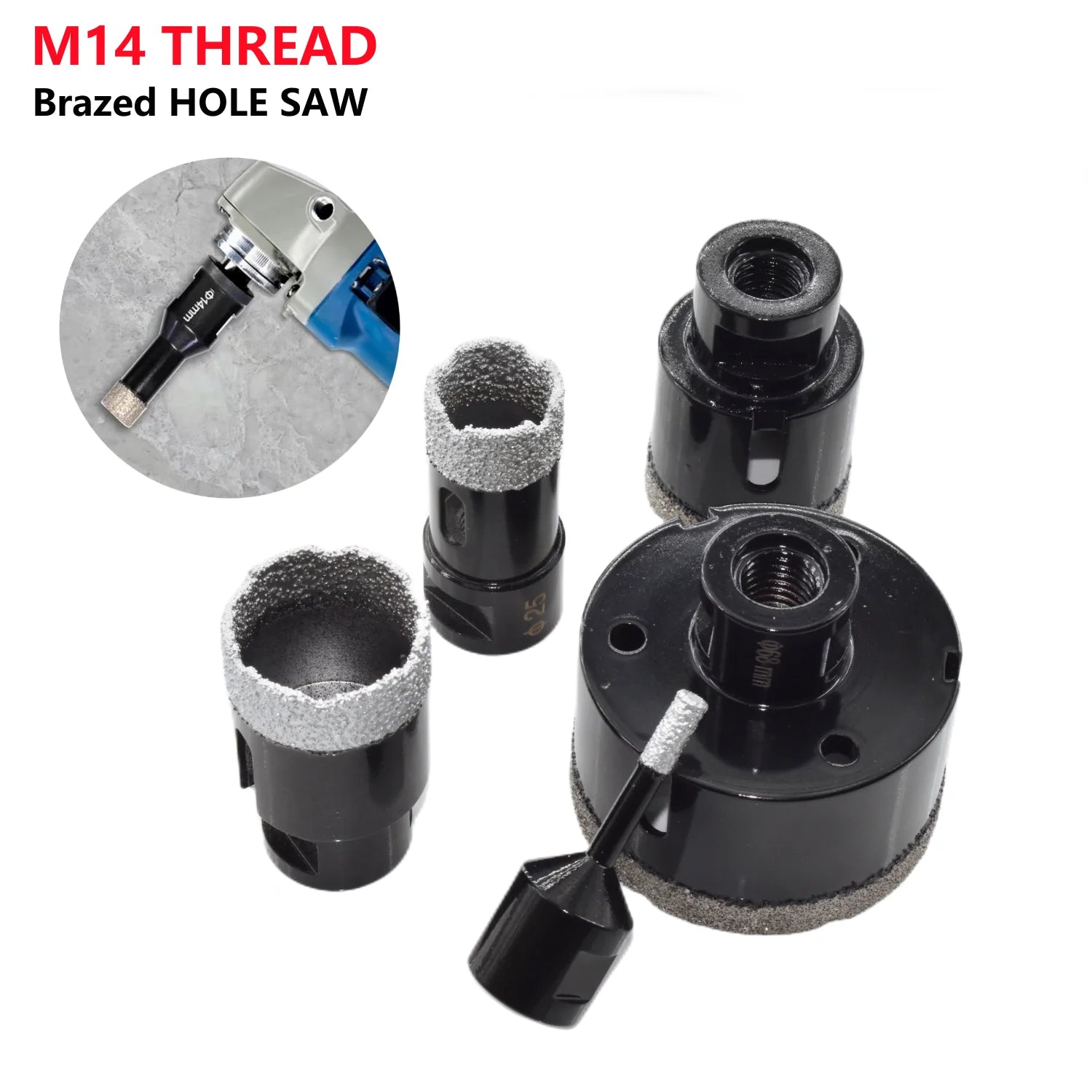 1pc Dry Diamond Porcelain Drilling Core Bits Ceramic Tile Hole Saw Cutter Granite Marble Drill Bits with M14 Thread Opener