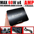 4-Channel Car Amplifier (60Wx4) 240W Max Power for Large Display Android Devices Audio Subwoofers and Speakers Car Stereo AMP