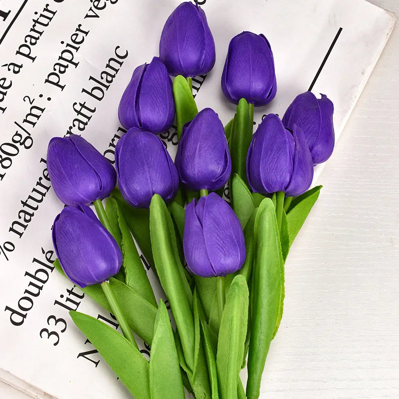 3/5/10/20pcs Tulips Artificial Flowers Real Touch Flower Bouquet Tulips Fake Flower for Wedding Home Decoration