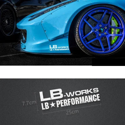 Performance Liberty Walk LB Rising Wide-bodied Modified Racing Bumper Sticker Reflective Car Window Hood Body Vinyl Decal