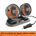 Lenovo Ventilateur de voiture 360° réglable à 3 têtes Ventilateur électrique automobile Ventilateur USB/12V/24V Ventilateur de voiture silencieux à 2 vitesses pour la maison et le bureau
