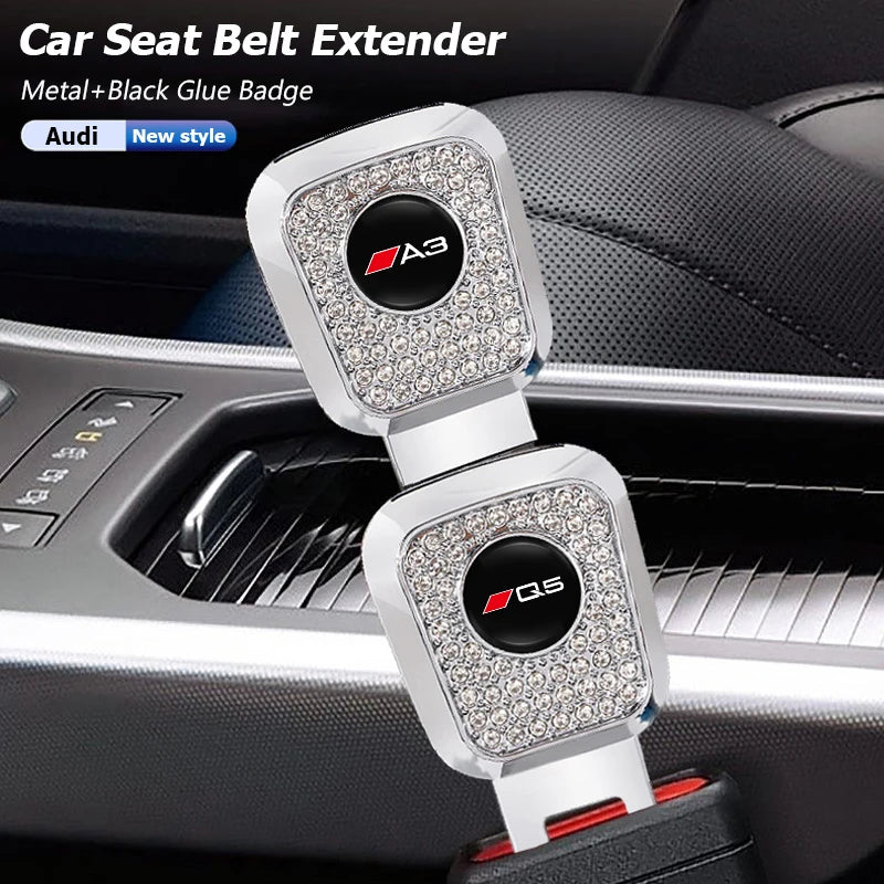 Car Seat Belt Extender Lock Buckle Adjustable Decoration Buckle For Audi A3 A4 A5 A6 A7 A1 A2 A8 Q1 Q2 Q3 Q4 Q5 Q6 Q7 Q8 TT RS3