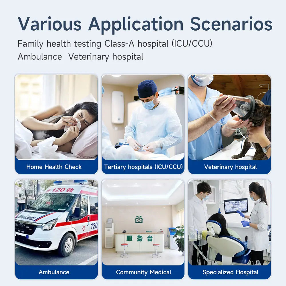 Resoxy Medical Vital Signs Monitor Portable Rechargeable Patient Monitor with Touch Screen ECG RESP NIBP TEMP HR Clinic Hospital