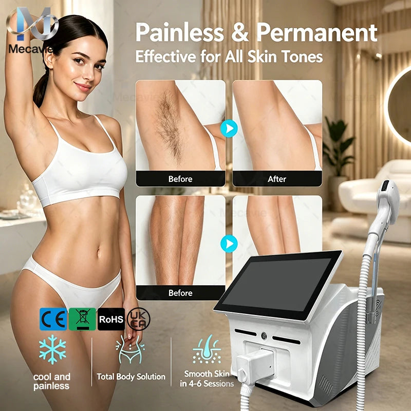 Latest 5000W Diode Laser painless permanent hair removal FAC advanced technology with 4 Waves Salon Exclusive Full Certificate