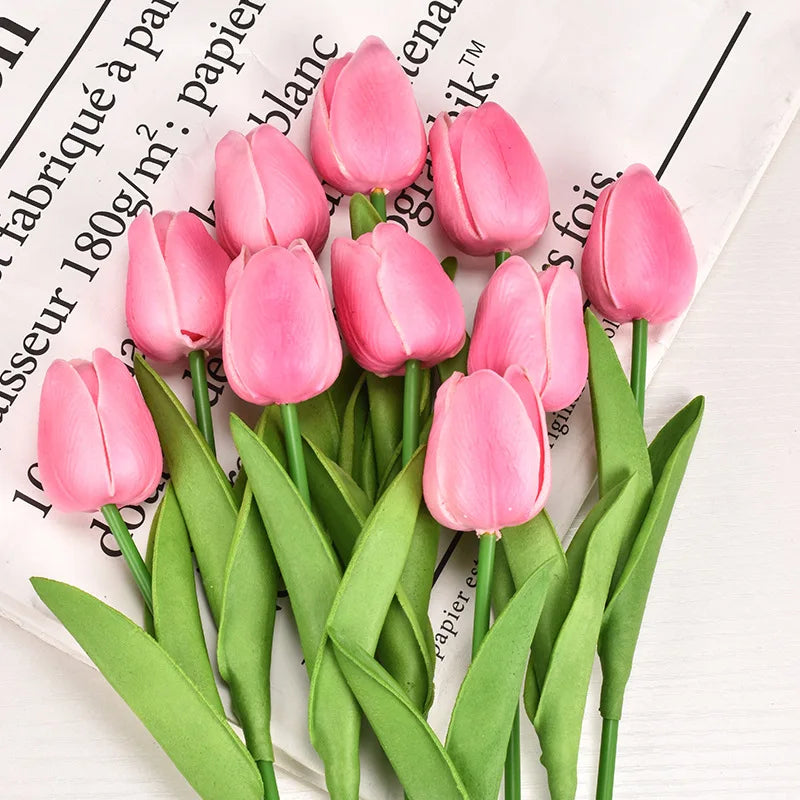 3/5/10/20pcs Tulips Artificial Flowers Real Touch Flower Bouquet Tulips Fake Flower for Wedding Home Decoration