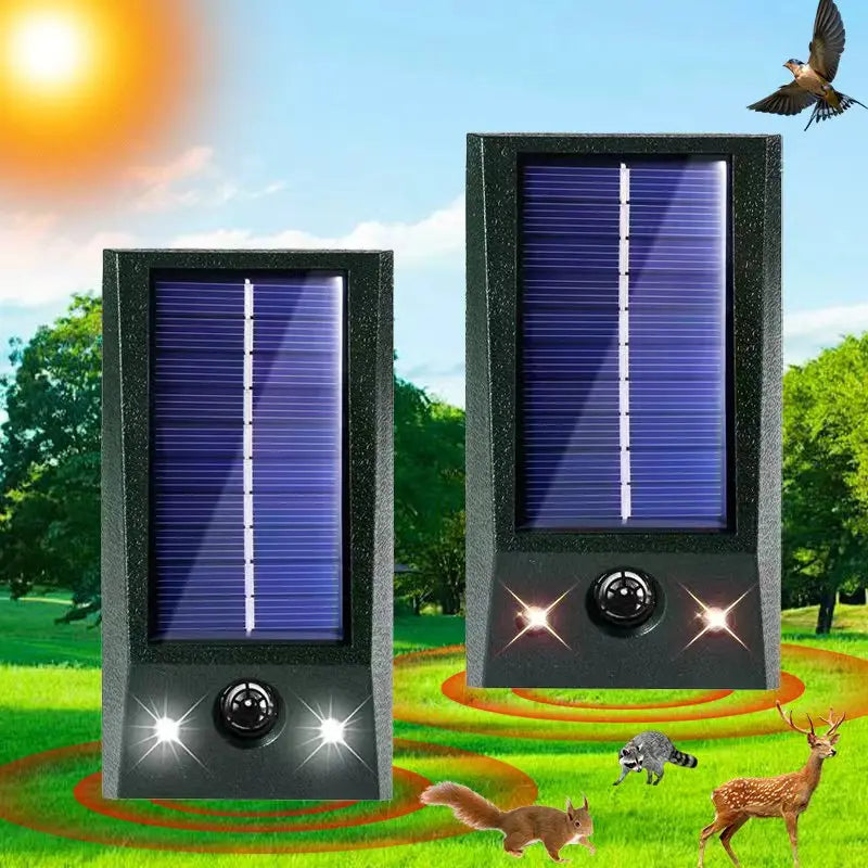Solar Animal Repeller Ultrasonic Deterrence Two-Mode Adjustment IP66 Waterproof Suitable for Courtyard Garden