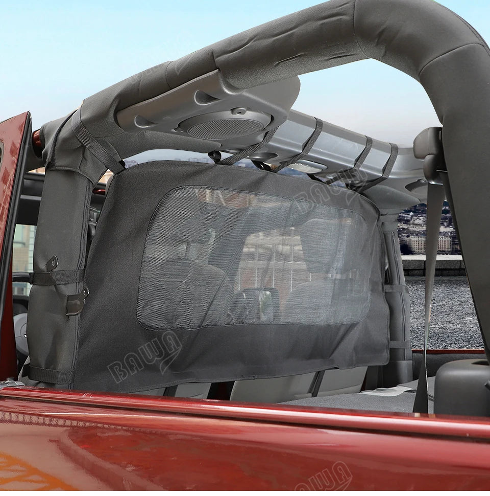 BAWA Rear Seat Separation Mesh/Trunk Cloth Separation for Jeep Wrangler JK 2door 2007-2017 Pet Isolation Net Accessories