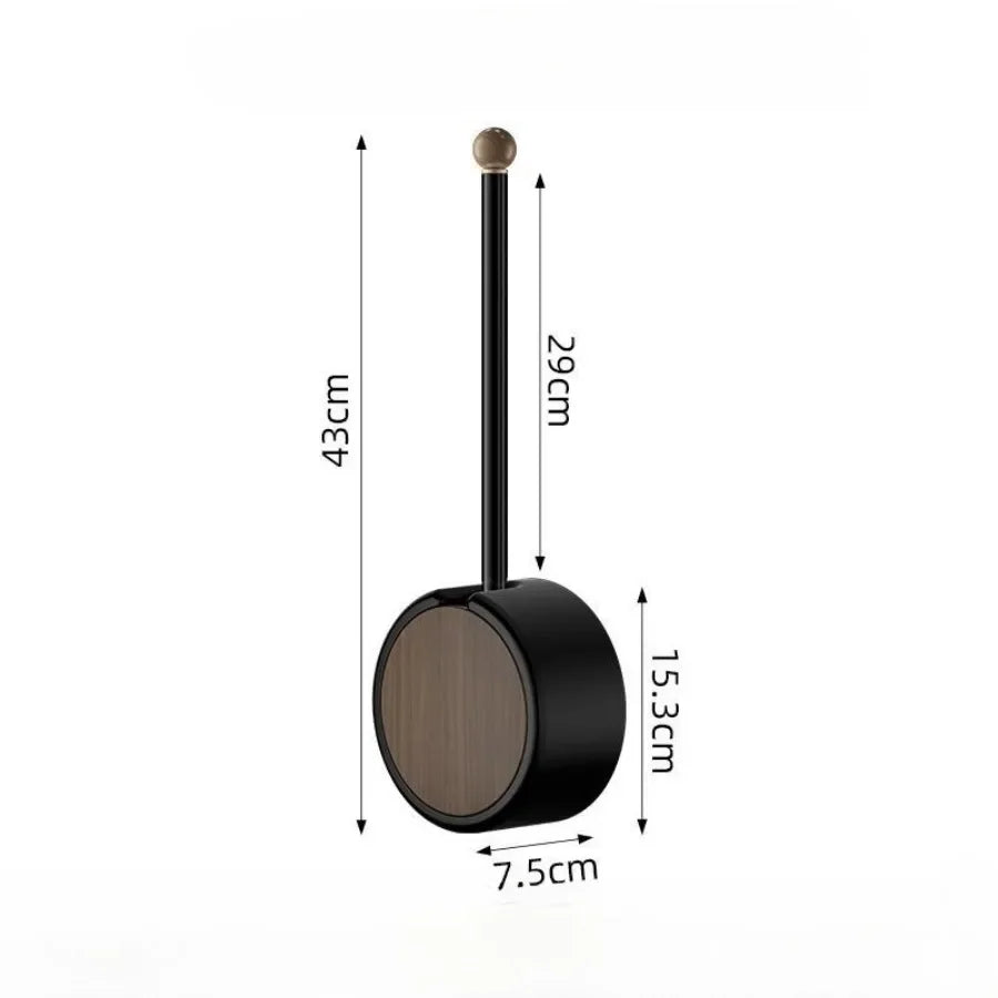Wall Mounted Toilet Brush Without Punching Toilet Cleaning Detachable Wood Grain Toilet Long Handle Brush Bathroom Accessories