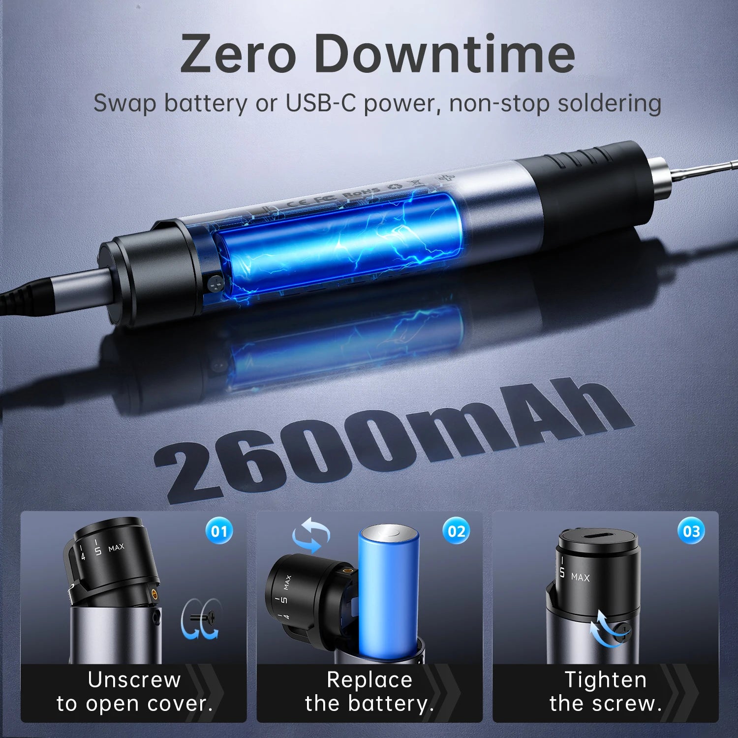 FNIRSI HS-03 Cordless Soldering Iron