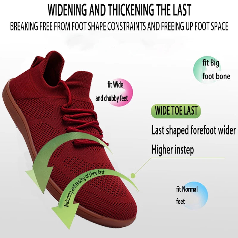 2025 New Wide-toe Men's Shoes Casual Soft Sole Wide-Toe Shoes Walking Sneakers Breathable Mesh Comfortable Barefoot Shoes