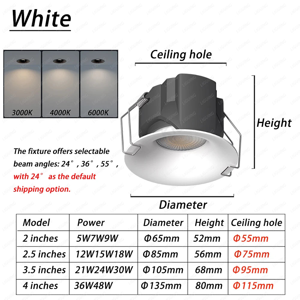 Recessed LED Downlight Waterproof IP65 Ceiling Light Modern Kitchen Bathroom Ceiling Lamps Spotlight Home Lighting Decor