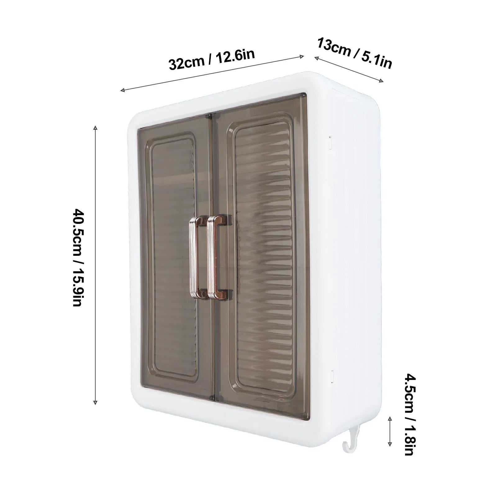 Cosmetics Wall Storage Cabinet PP Stable Large Capacity Bathroom Cabinet Wall Mounted Multifunctional Space Saving for Bedroom