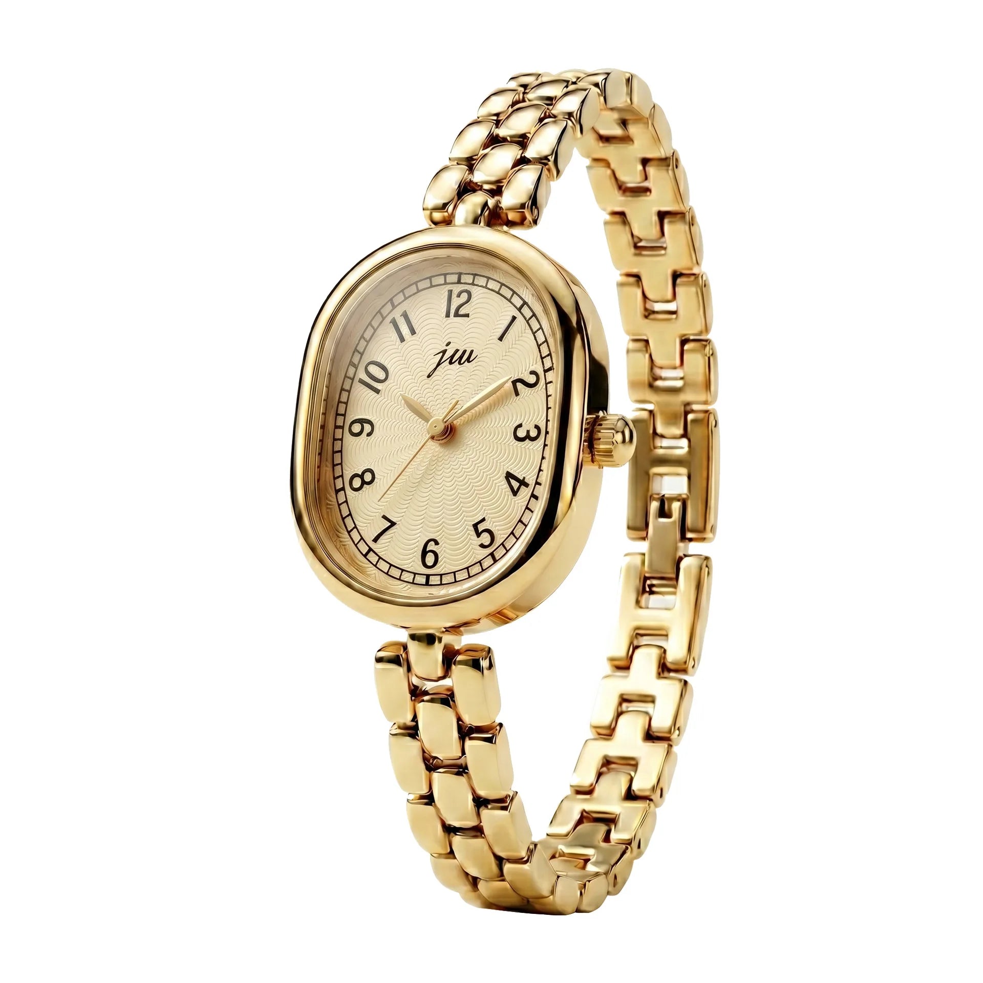 Watch Digital Dial Retro Oval Small Gold Watches Women Chain Strap Simple Female Fashion Light Luxury Quartz Clock Wristwatches