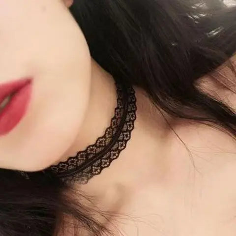 Black lace necklace with collarbone chain, exuding a super fairy temperament. Three dimensional butterfly choker necklace, handm