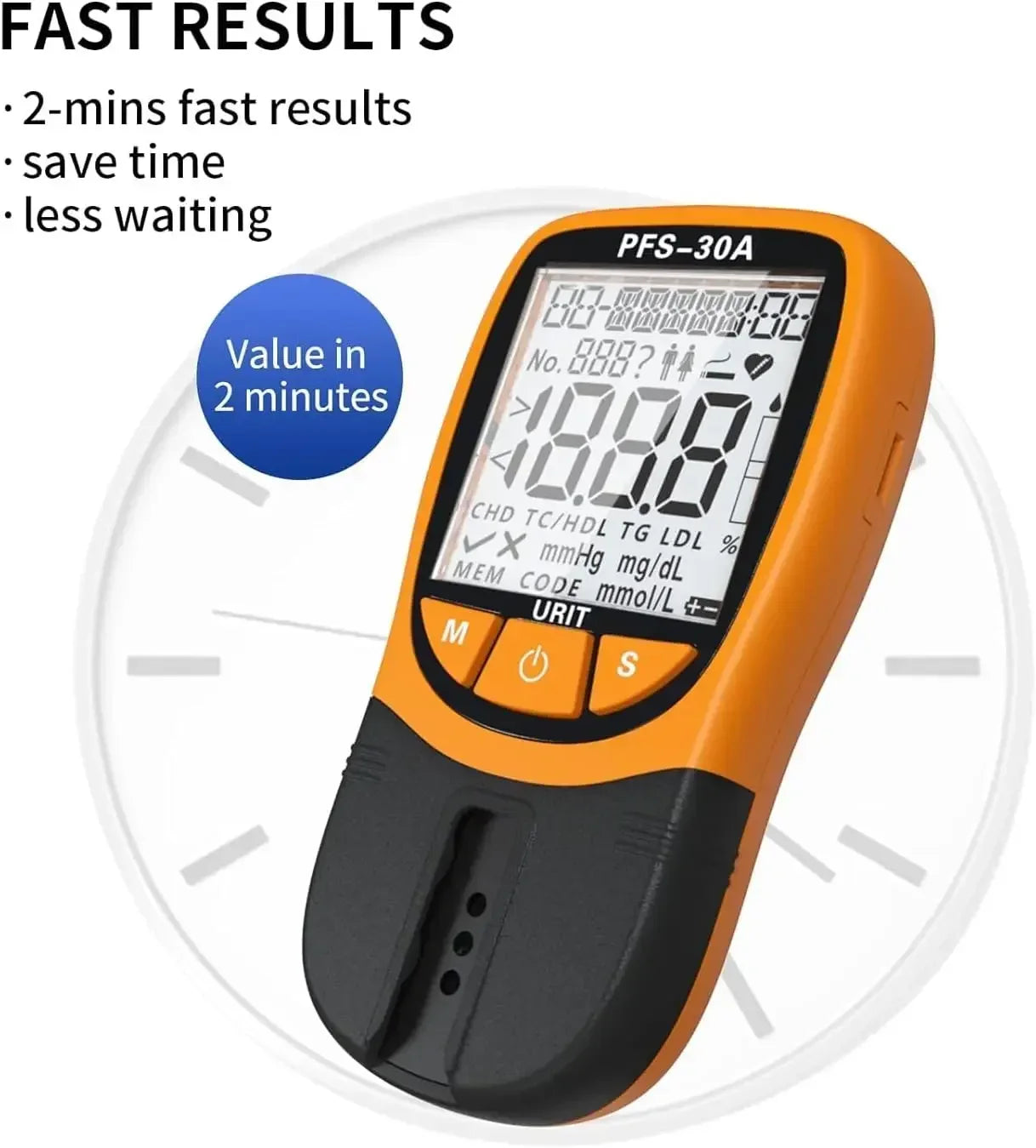 5 in1 TC/HDL/TG/LDL Blood Lipid Analyzer Monitoring Total Cholesterol Triglycerid Automatic Household Health Monitoring
