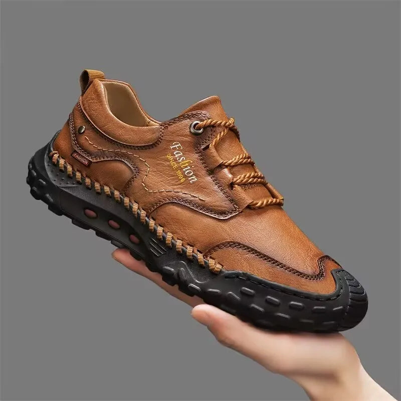 New Genuine Leather Mens Casual Shoes Fashion Lace Up Business Oxford Shoes for Men Outdoor Walking Sport Shoes Tennis Masculino