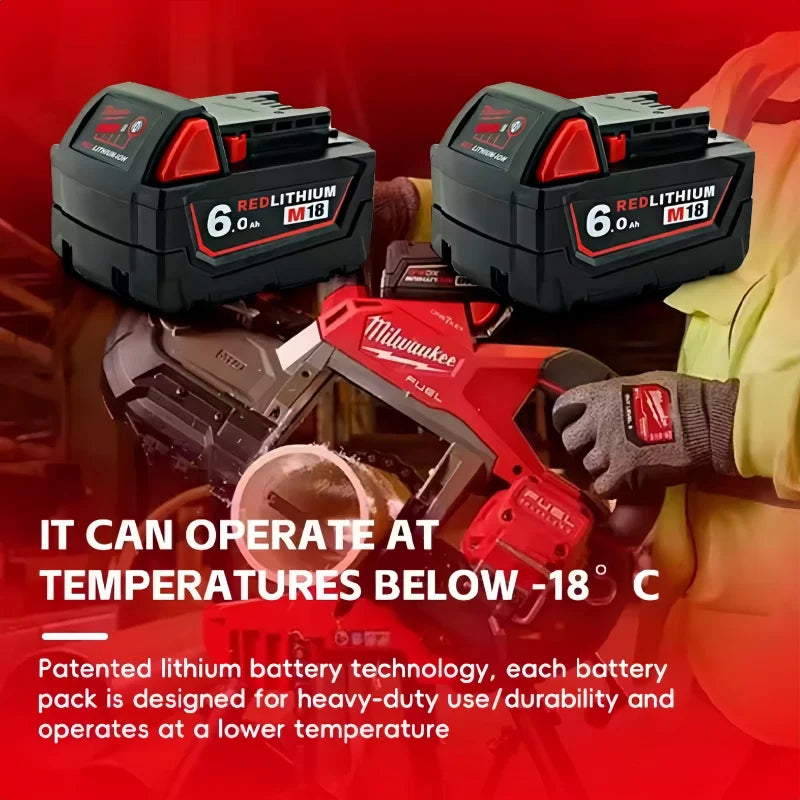 100% New Milwaukee M18 6.0Ah High Output Battery 18V Lithium-ion Rechargeable for Milwaukee M18 Cordless Power Tools 6Ah Battery
