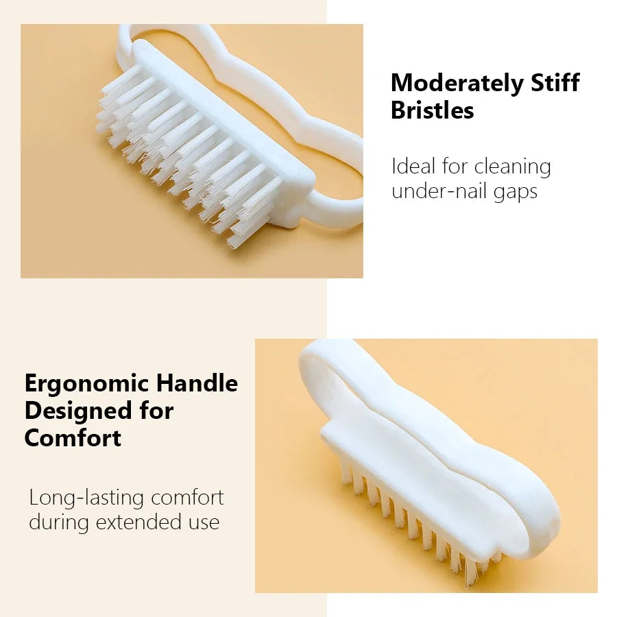 5Pcs Plastic Nail Brushes Hand Scrubbing Cleaning Brush Dust Cleaner Nail Art Manicure Soft Remover Tools