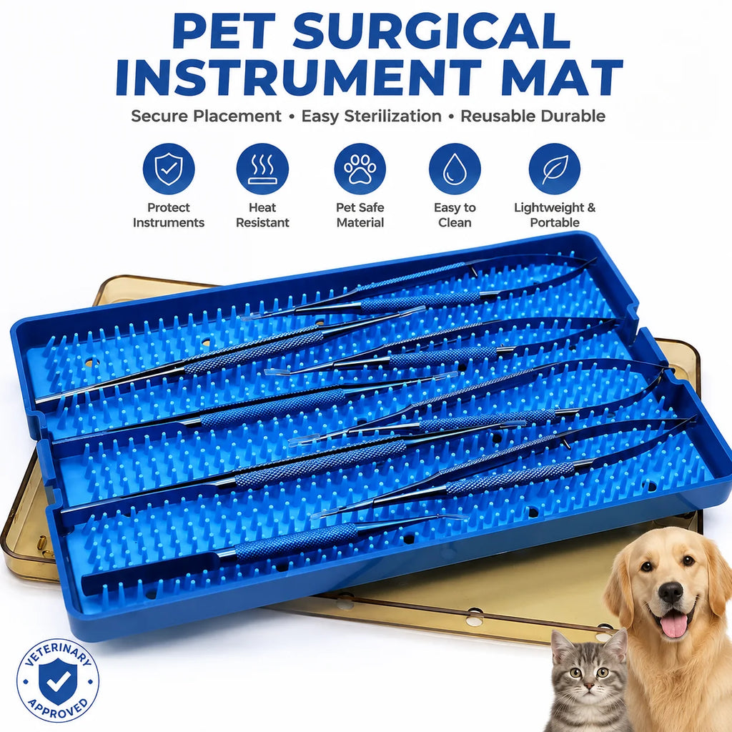 Autoclavable Silicone Mat for Veterinary Surgical Instrument Sterilization Tray Isolation Pad Pet Clinic Ophthalmic Tool