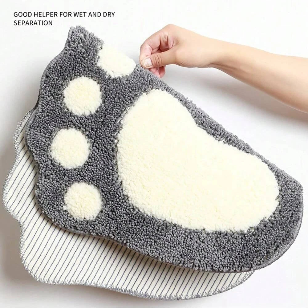 Foot Print Bath Mats Non Slip Memory Foam Bathroom Carpet Foot Shaped Rug for Toilet Floor Water Absorption Microfiber Door Mat