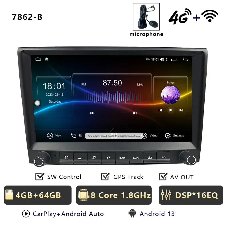 CHSTEK Carplay Android 13 For Porsche 911 987 997 Cayman Boxster Car Radio Player Multimedia GPS WIFI 4G RDS Bluetooth Autoradio