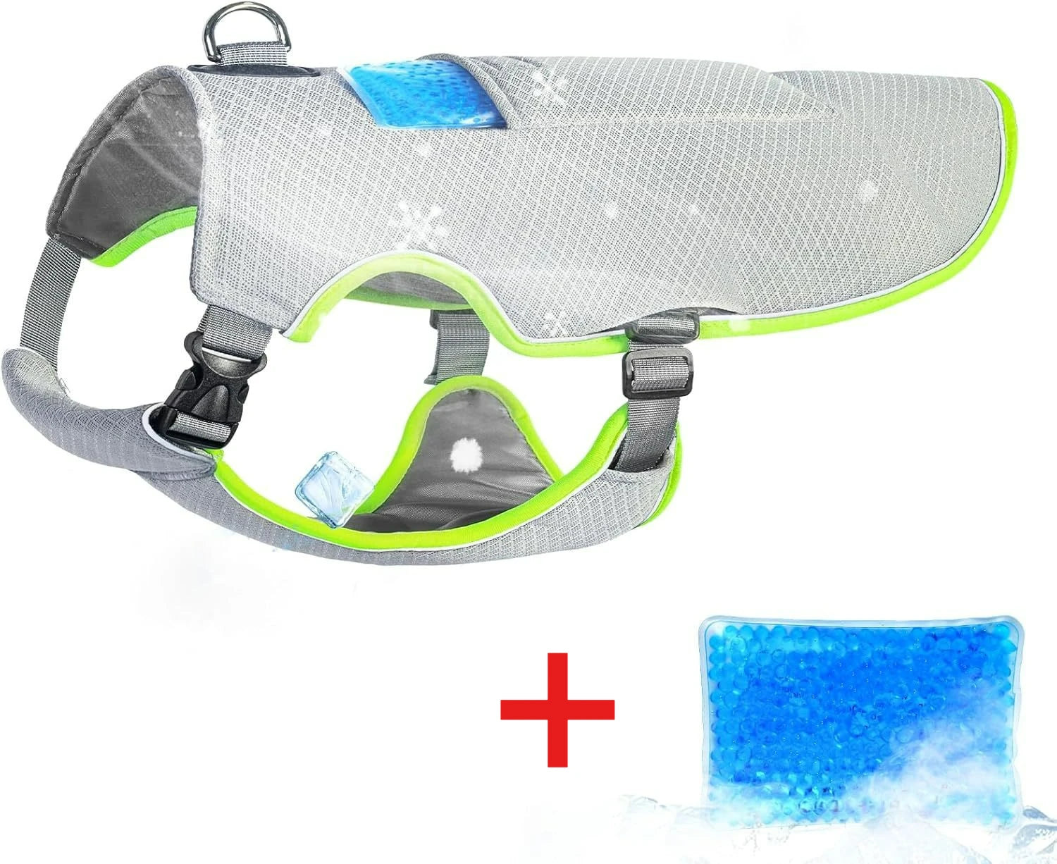 Dog Cooling Vest with Ice Pack Breathable Mesh Sun Protection Adjustable Summer Cool Jacket for Small Medium Large Dogs Puppy