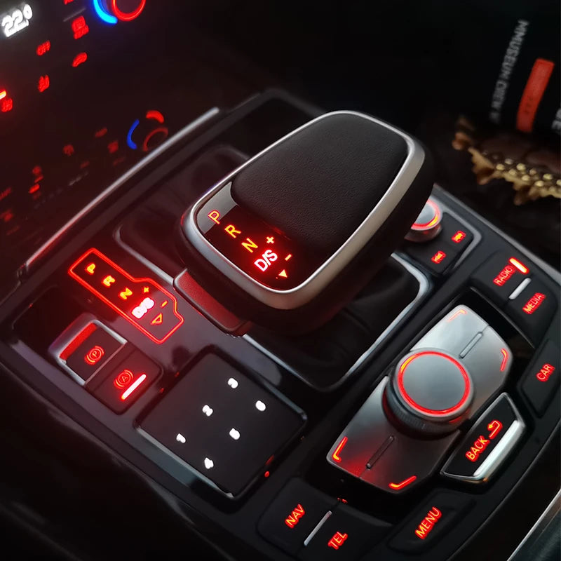 For Audi A4 A5 B8 B7 A7 A6 C6 C7 Q5 8r Q7 4l 8l A3 8P Gear Shift Knob Lever stick LED Light Gearbox Handle Leather Car Automatic