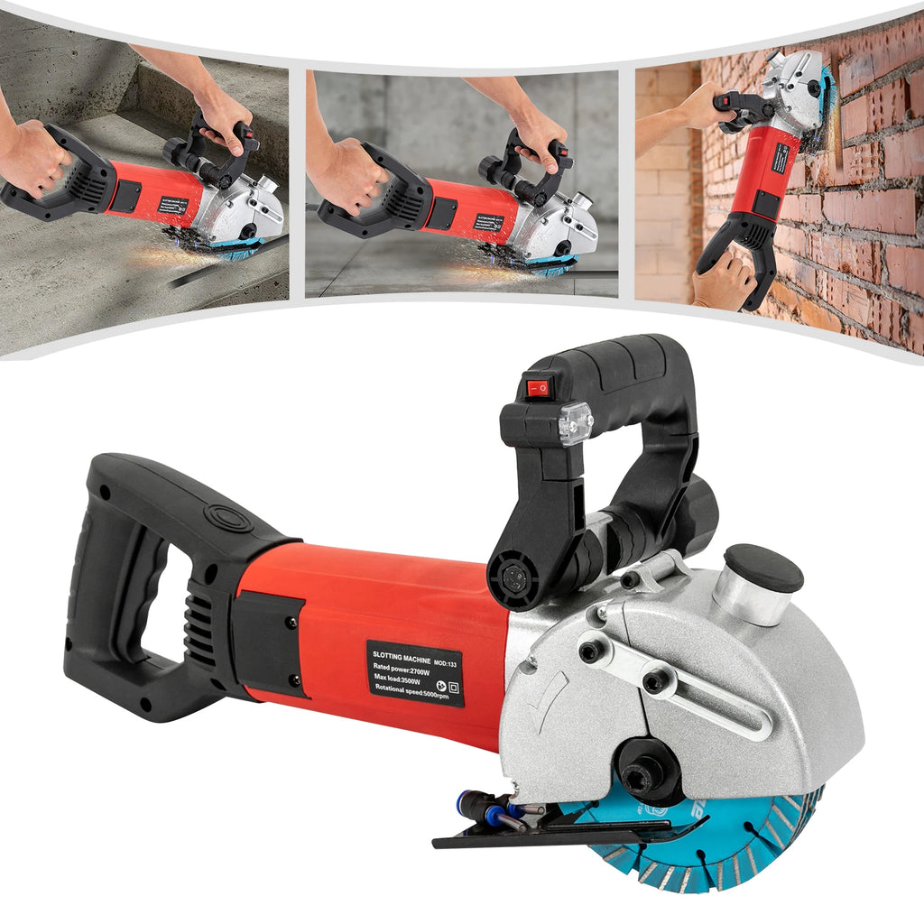2700W Wall Chaser Concrete Cutter 133mm Concrete Circular Saw Slotter Electric Laser Aiming Groove Slotting Machine