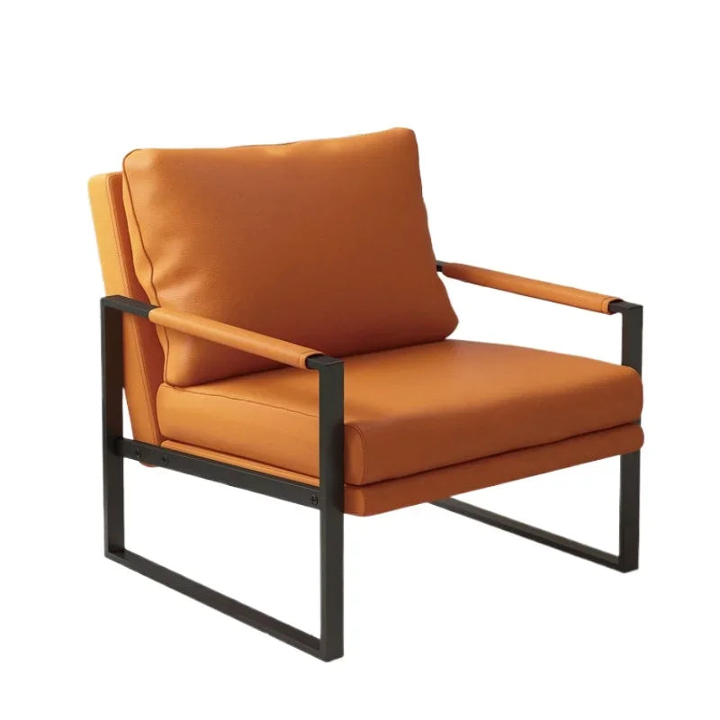 Canapé paresseux nordique de luxe léger, fauteuil simple en fer forgé, pour balcon, négociation, chambre à coucher, salon, canapé minimaliste