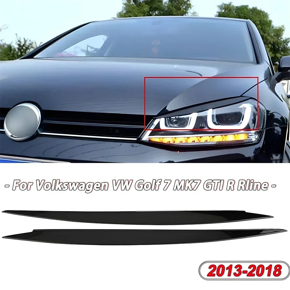 For VW GOLF 7 7.5 VII MK7 MK7.5 GTI R GTE GTD 2013-2020 Headlights Eyebrow Eyelids Stickers Trim Cover Accessories Body Kit