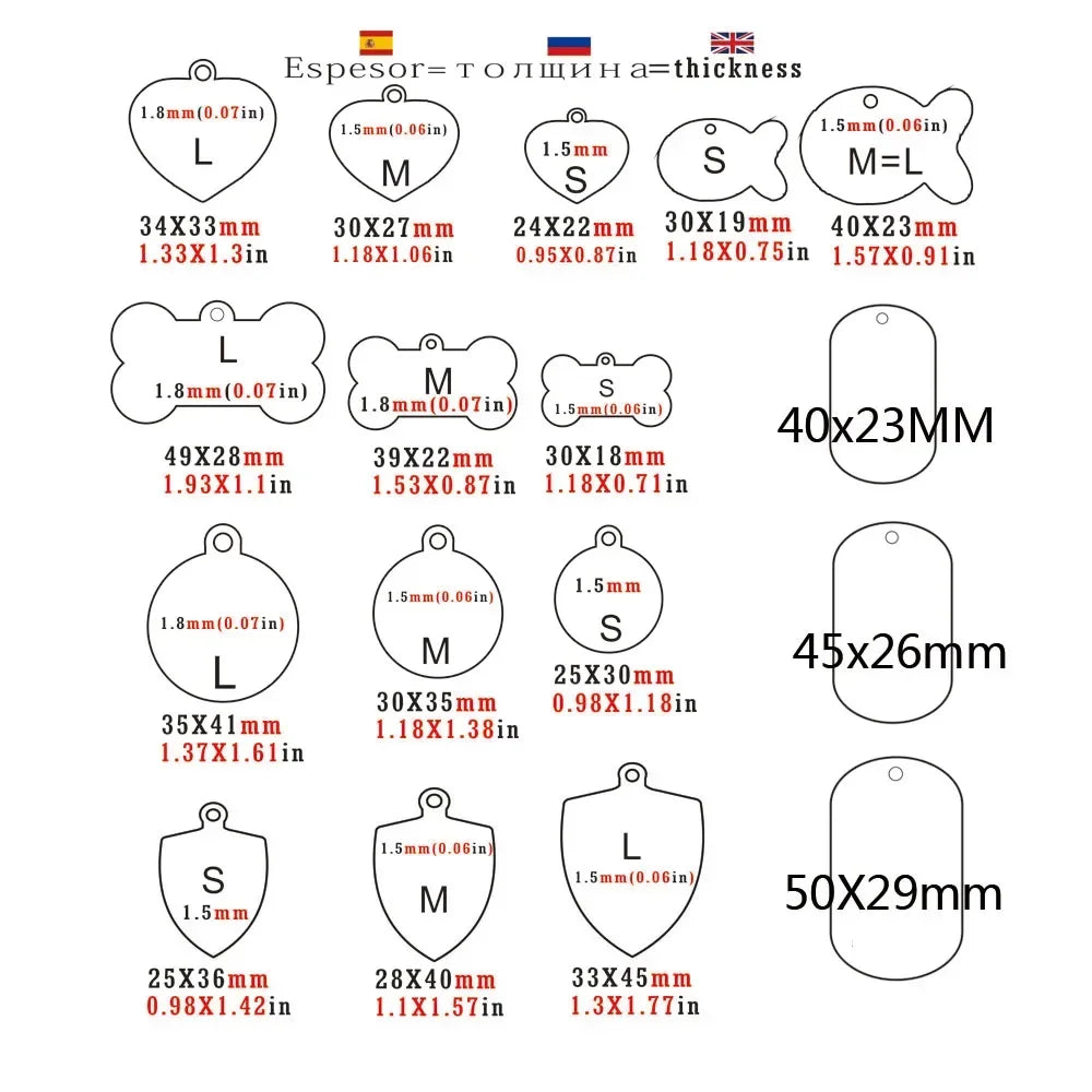 Dog ID Tag Free Engraving Name Tel Cat Collar Harness Pendant Clothes Accessories For Pet Custom Puppy Kitten Leash Pet Supplies