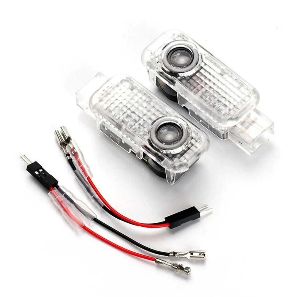 2pcs For Audi Car Door Welcome Light Car Logo Projector Lights Auto Accessories A3 A4 A5 A6 A7 Q2 Q3 Q5 Q8 TT Sline Quattro