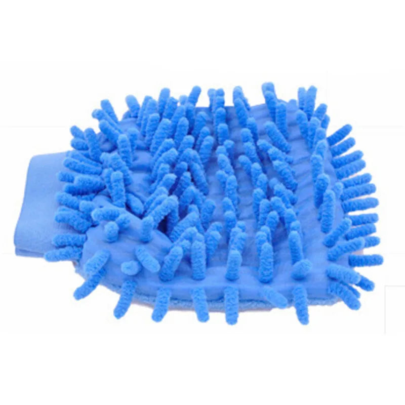 Hot sale 2 in 1 Ultrafine Fiber Chenille Microfiber Car Wash Glove Mitt Soft Mesh backing no scratch for Car Wash and Cleaning