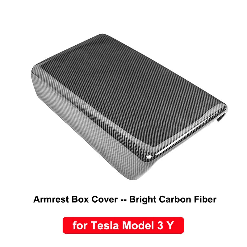 for Tesla Model Y 3 2023 ABS Carbon Fiber Center Console Wrap Cover Kit Dashboard Armrest Door Side Trim Sticker Accessories